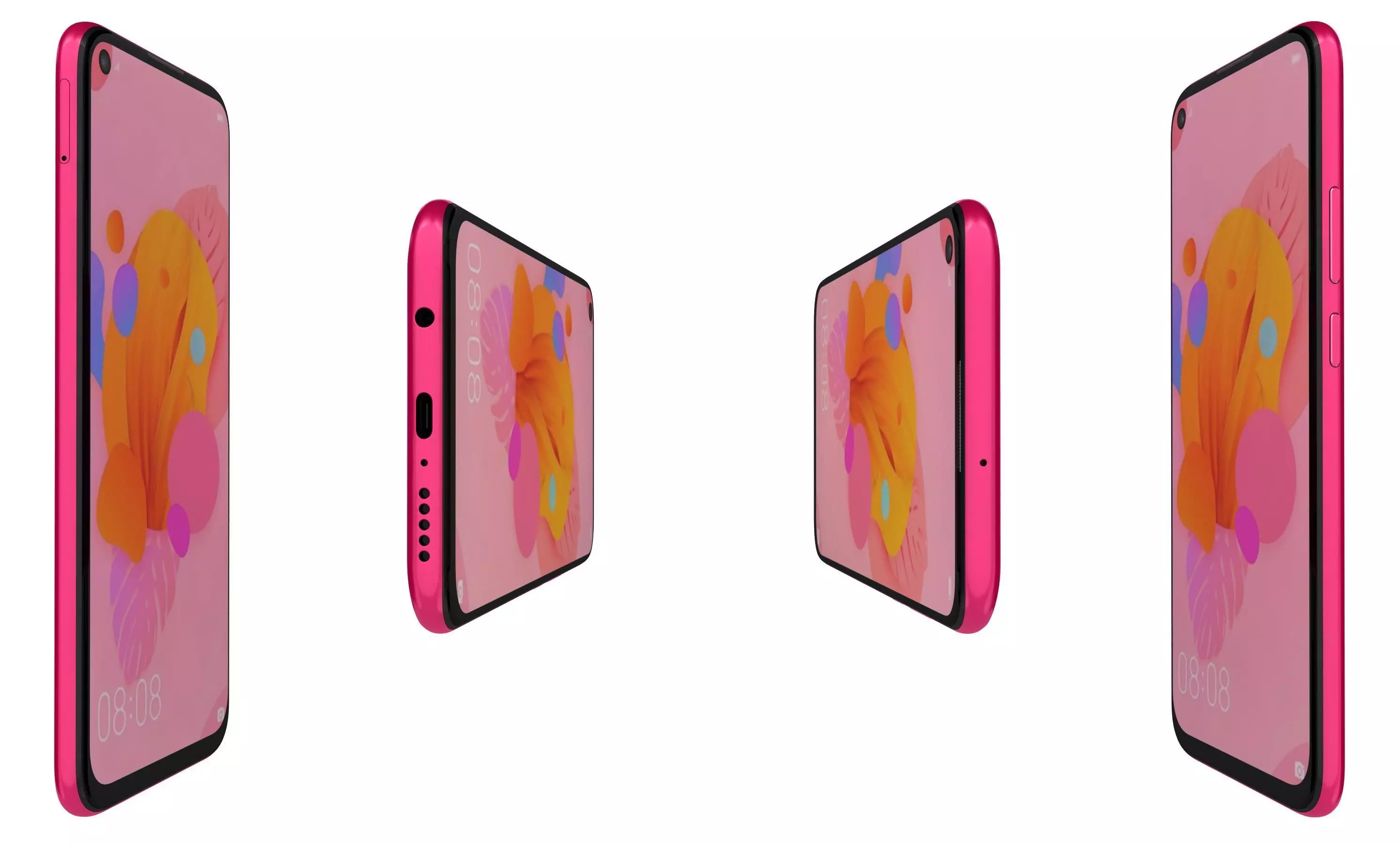 Huawei Nova 5i Red High Poly 3D model_2