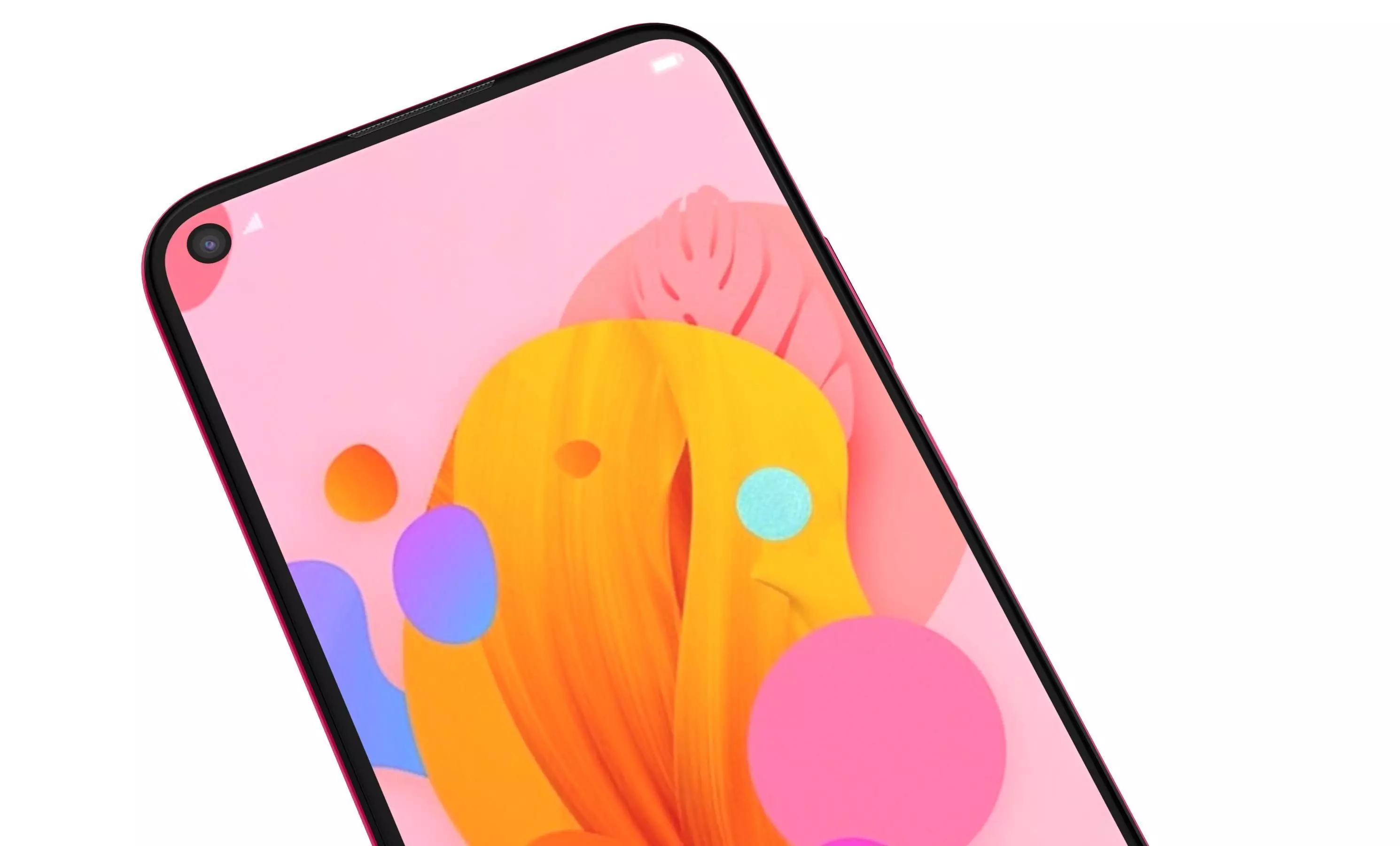 Huawei Nova 5i Red High Poly 3D model_8