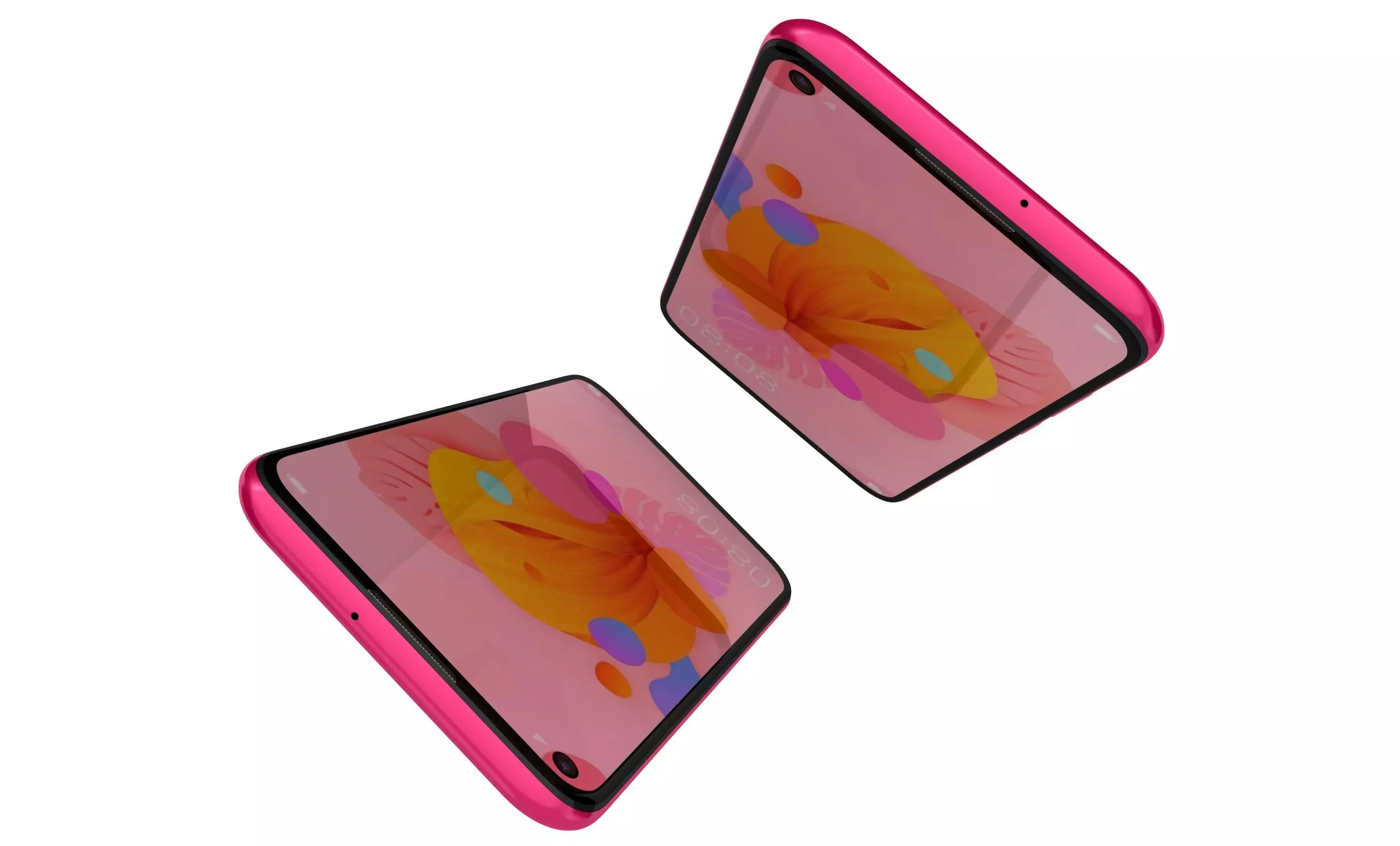 Huawei Nova 5i Red High Poly 3D model_4