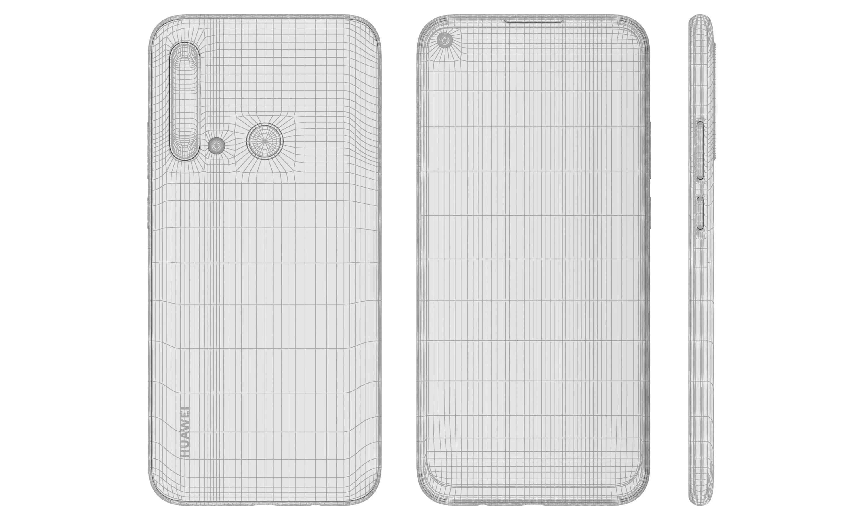 Huawei Nova 5i Red High Poly 3D model_11