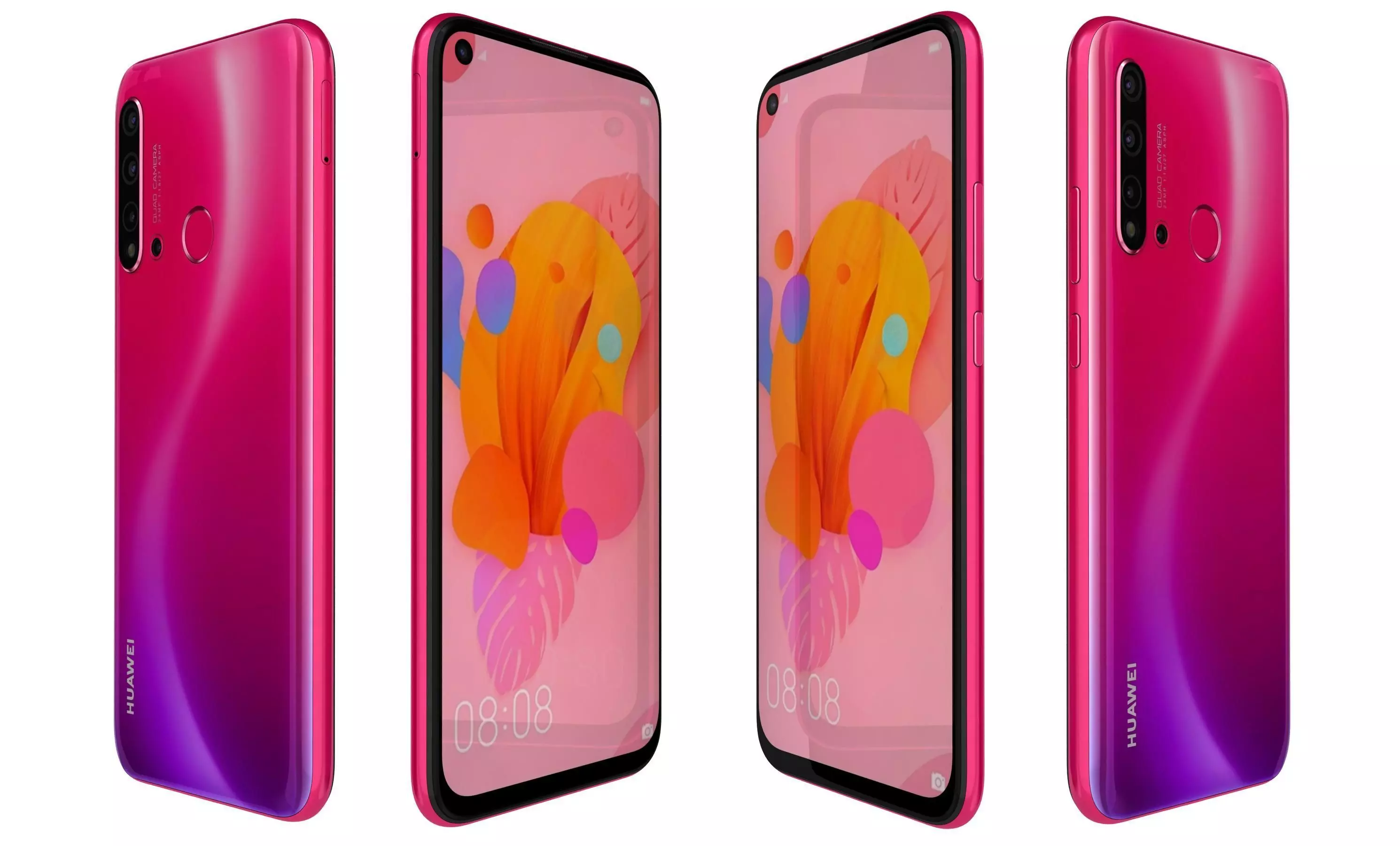 Huawei Nova 5i Red High Poly 3D model_28