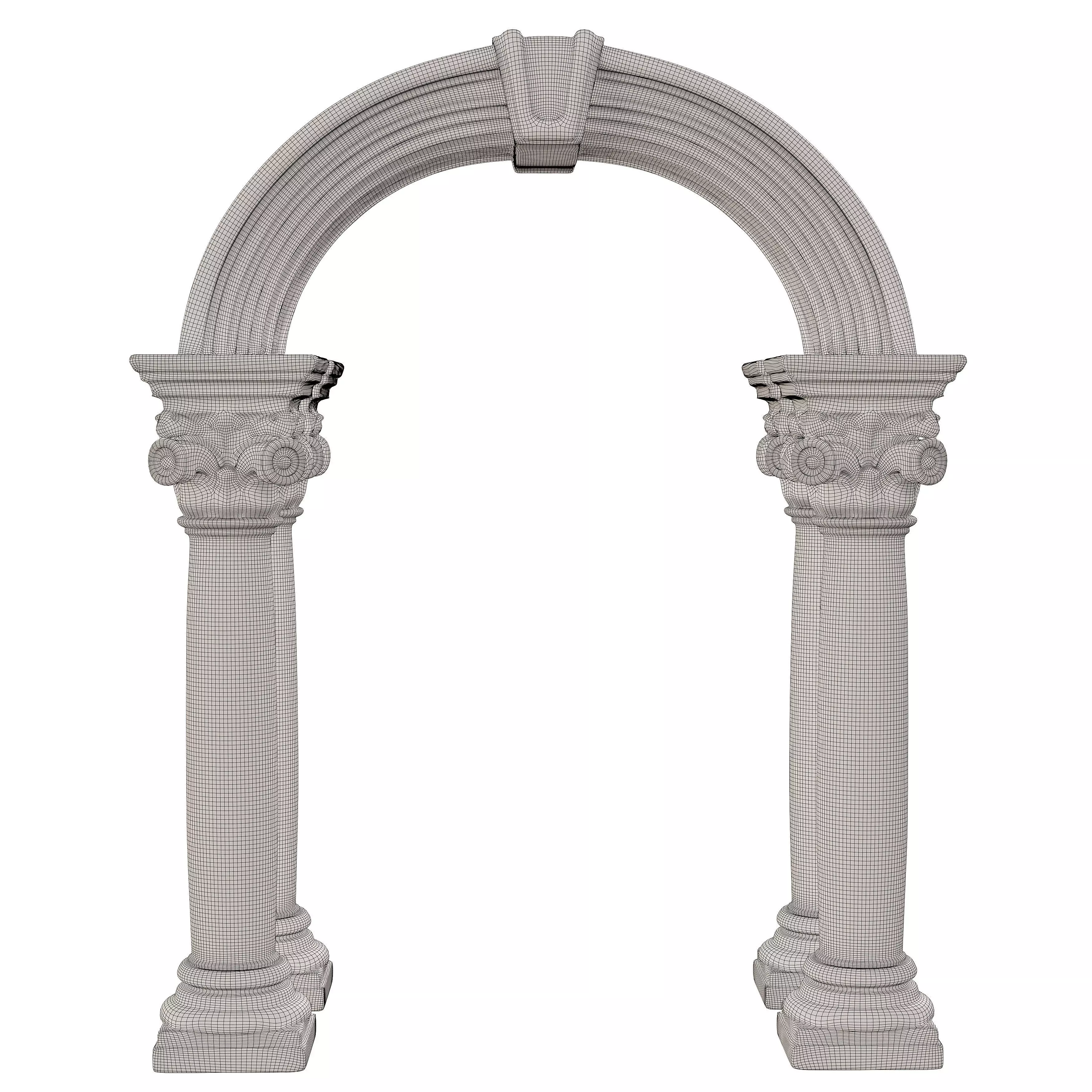 Classical ARC01 Ornate Arches with Corinthian Columns Low-poly 3D model_8
