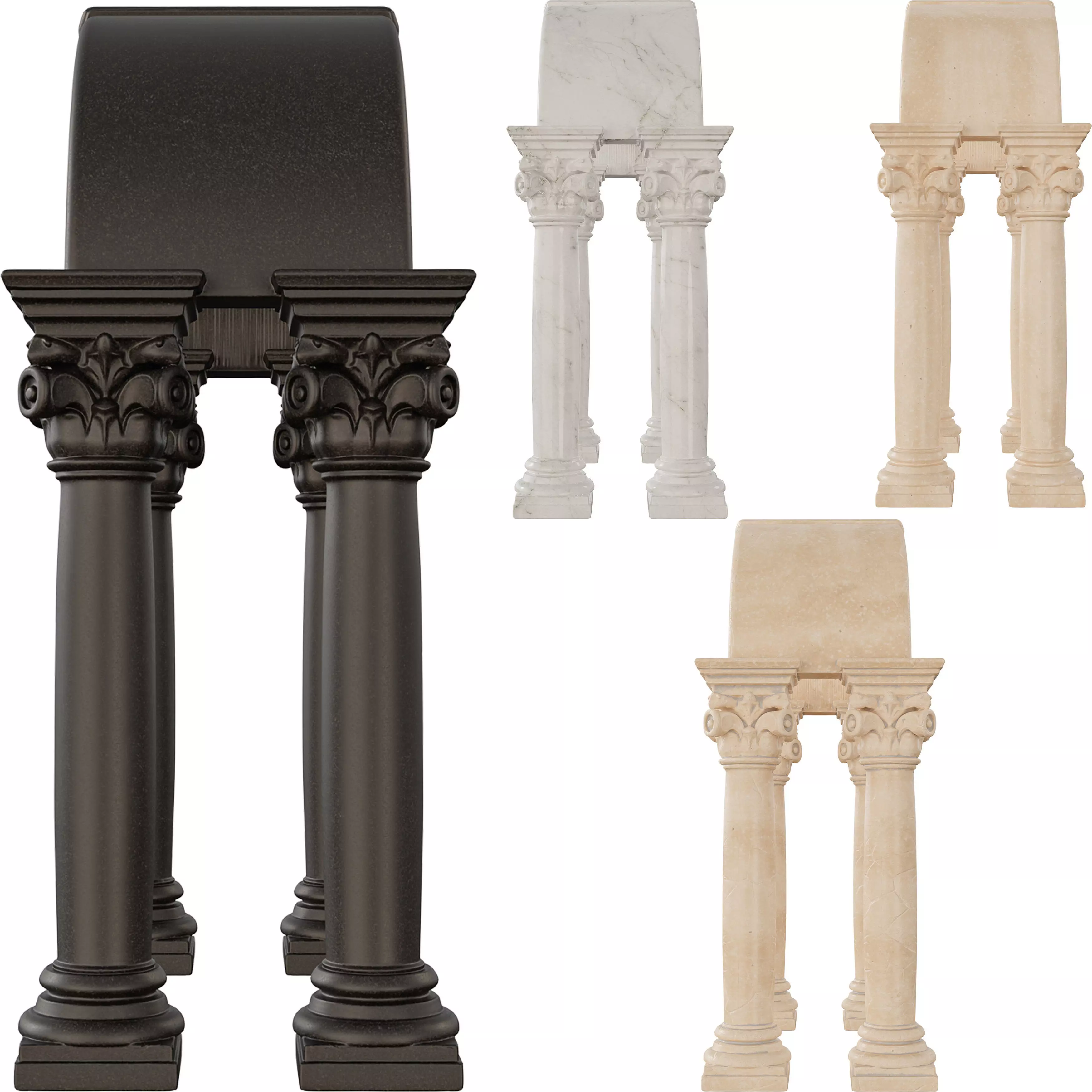Classical ARC01 Ornate Arches with Corinthian Columns Low-poly 3D model_3
