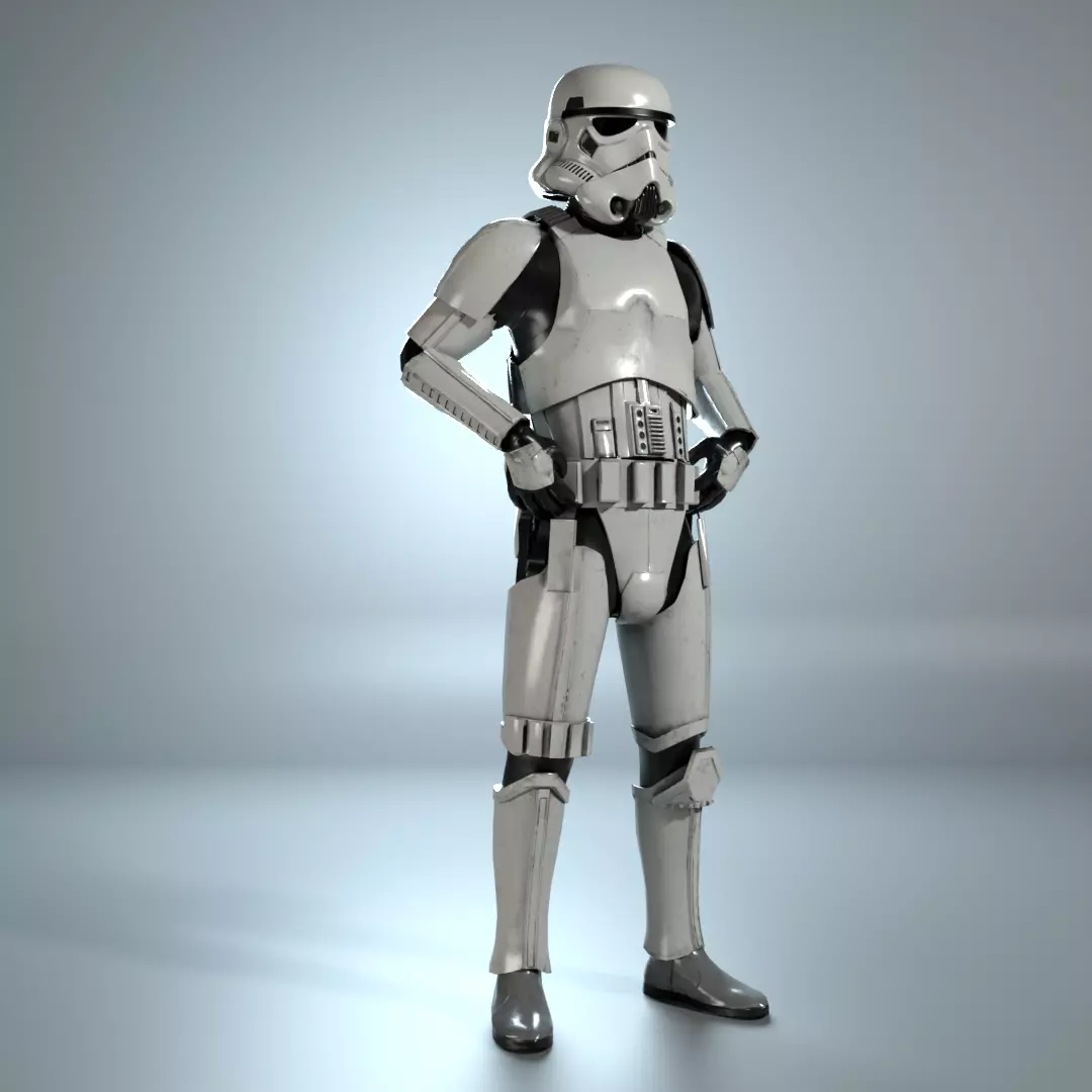 Stormtrooper Imperial assets Low-poly 3D model_8