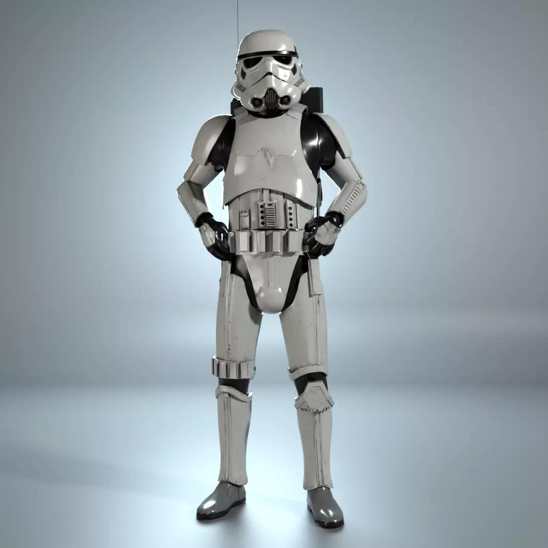 Stormtrooper Imperial assets Low-poly 3D model_9