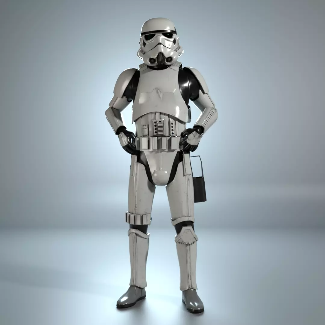 Stormtrooper Imperial assets Low-poly 3D model_5