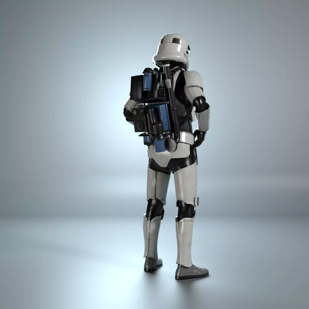 Stormtrooper Imperial assets Low-poly 3D model_4