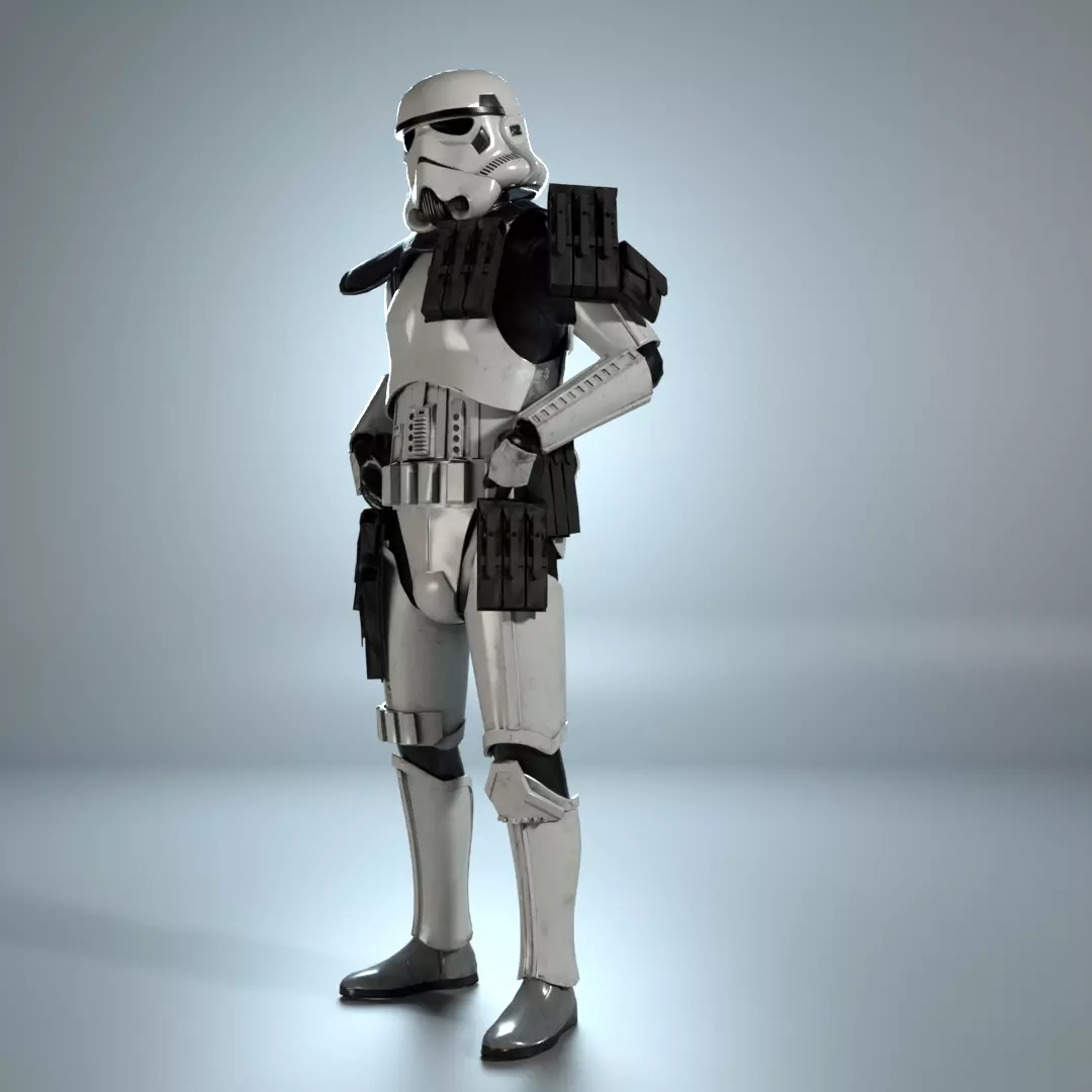 Stormtrooper Imperial assets Low-poly 3D model_19