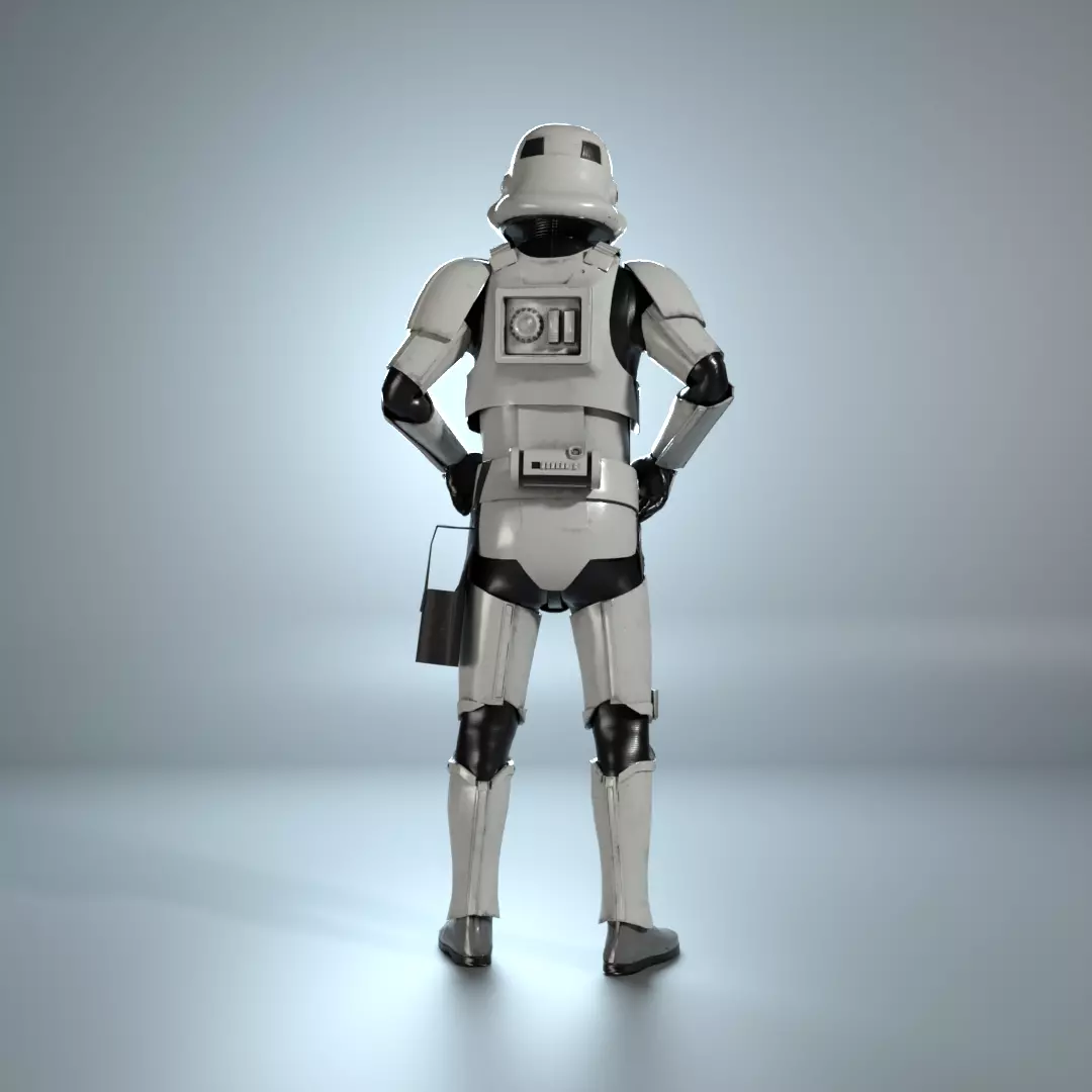 Stormtrooper Imperial assets Low-poly 3D model_7