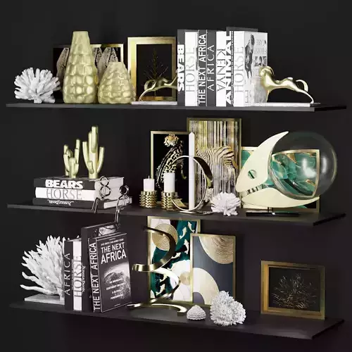 Luxury Decorative Set with Gold and Black Accessories