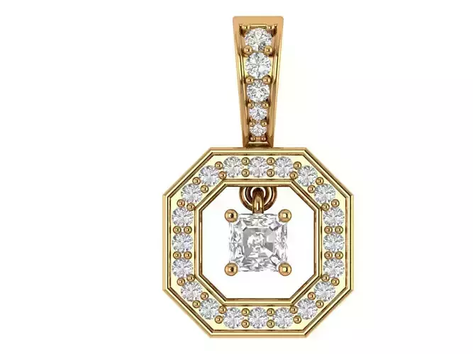 Asscher Diamond Pendant