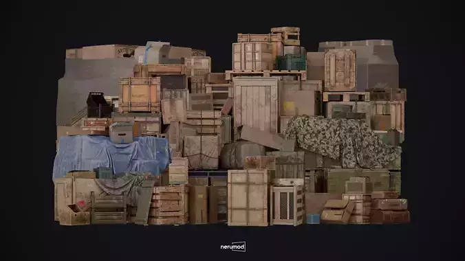 Industrial and Military Crates 3D Model Realistic Pack