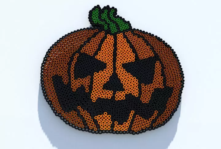 Perler Bead Halloween Pumpkin 3D model_0
