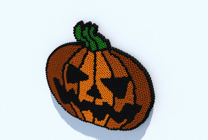 Perler Bead Halloween Pumpkin 3D model_3