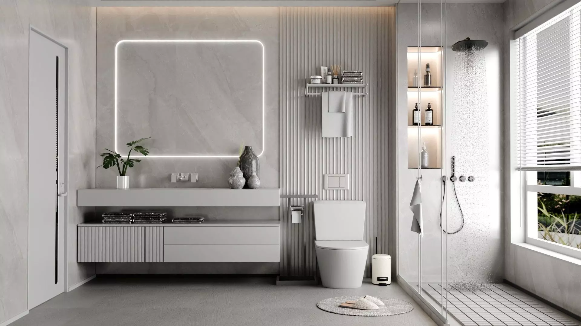 Modern Bathroom blender Low-poly 3D model