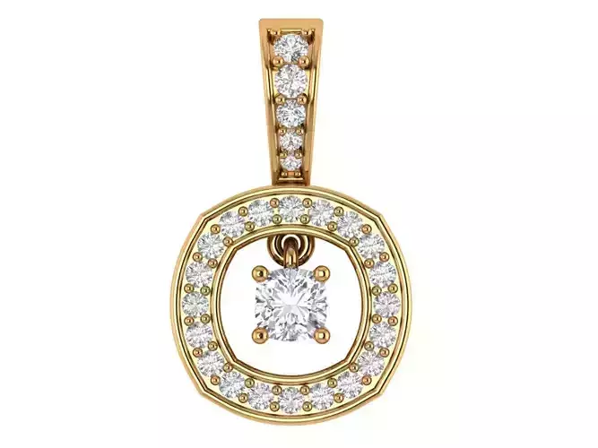 Square Cushion Diamond Pendant