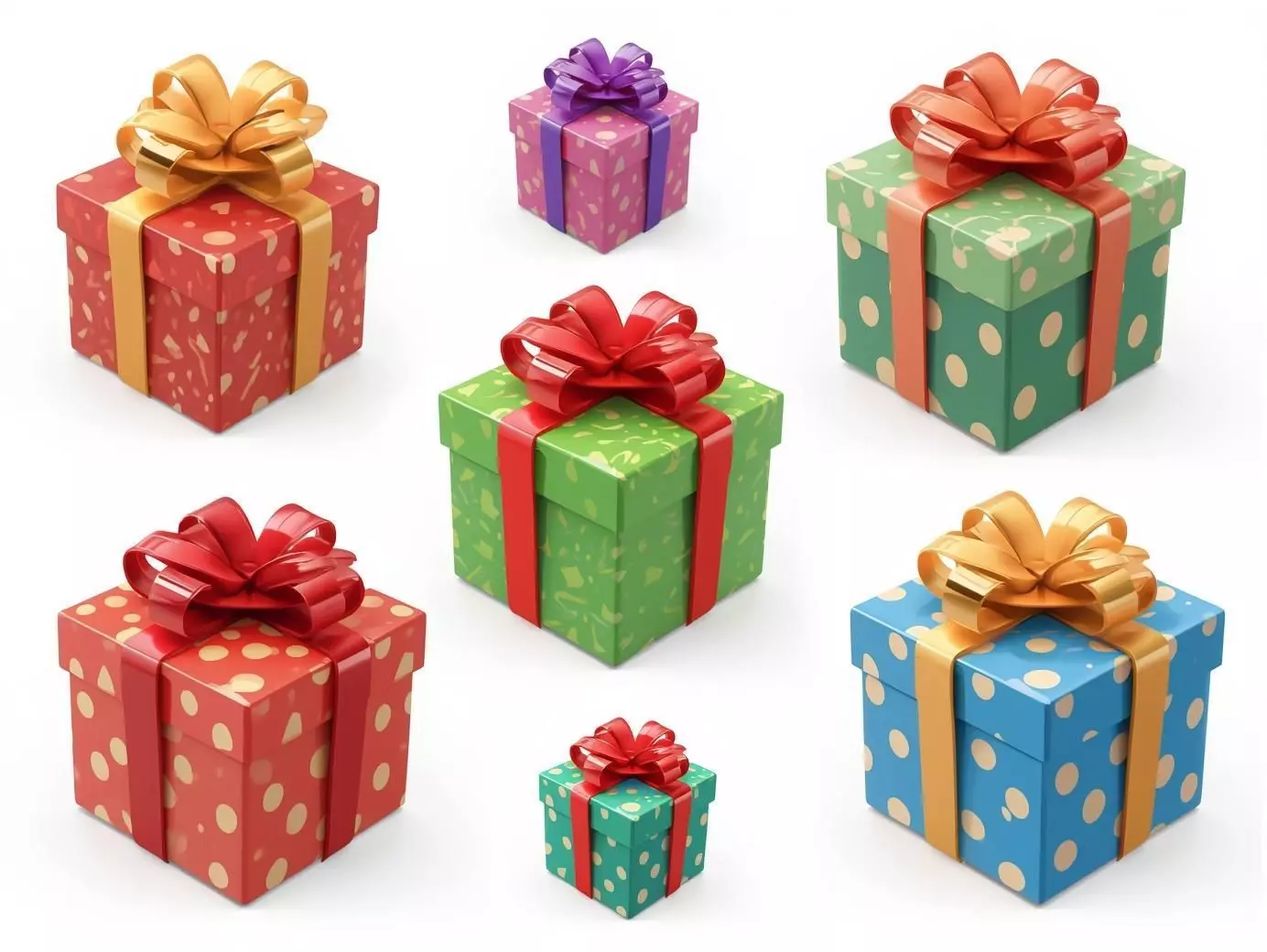 Christmas Gift Box Pack 3D Model Vibrant Holiday Presents Low-poly 3D model_0