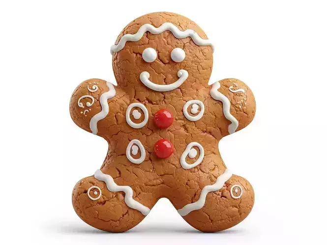 Realistic Gingerbread Man 3D Model Festive Cookie Prop Low-poly 3D model Realistic Gingerbread Man 3D Model Festive Cookie Prop Low-poly 3D model