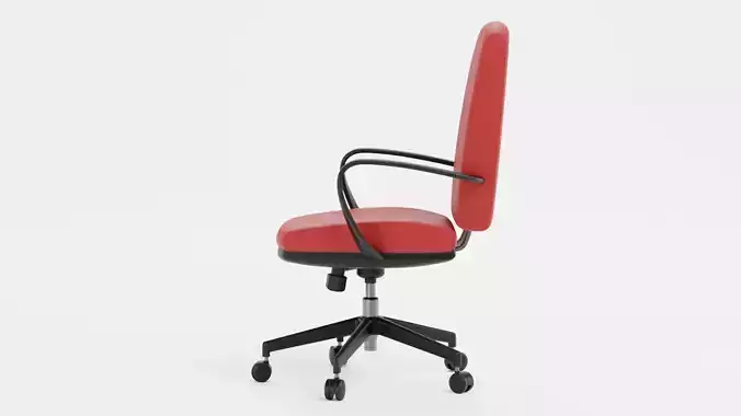 Office Chair V2 - Realistic Workplace Swivel Seating Furniture Low-poly 3D model 4