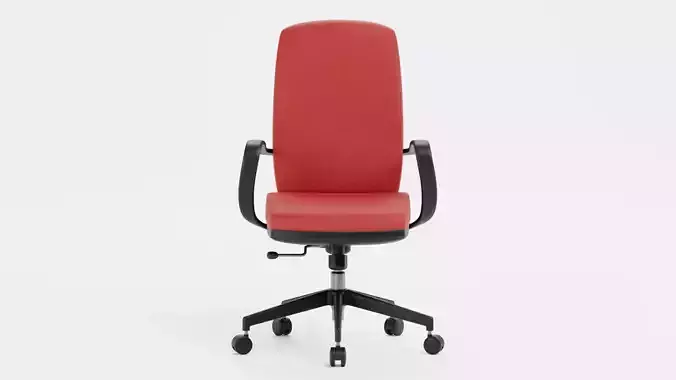 Office Chair V2 - Realistic Workplace Swivel Seating Furniture Low-poly 3D model 2
