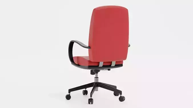 Office Chair V2 - Realistic Workplace Swivel Seating Furniture Low-poly 3D model 5