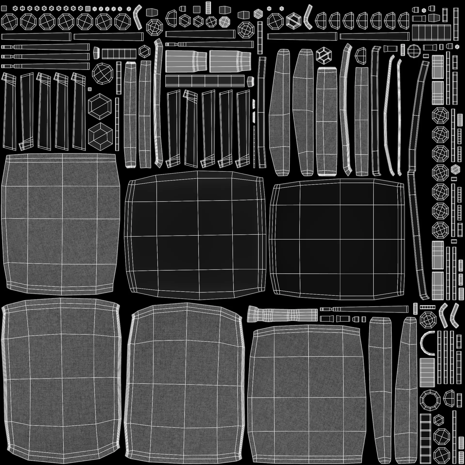 -Office Chair V3- Low-poly 3D model_6