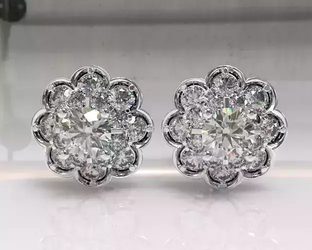 Timothes Diamond Earing 3D JewelryModel Printable 3D ER10