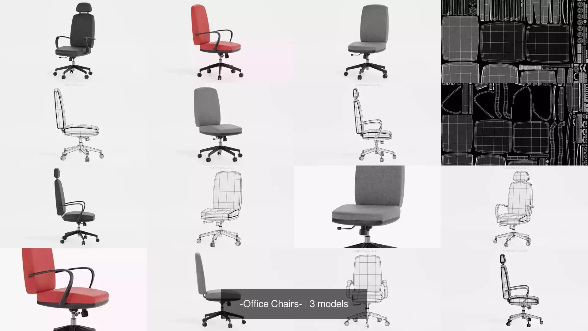 -Office Chairs- 3D Model Collection_0