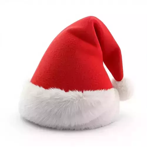 Fluffy Santa Hat 3D Model Classic Christmas Headwear Low-poly 3D model