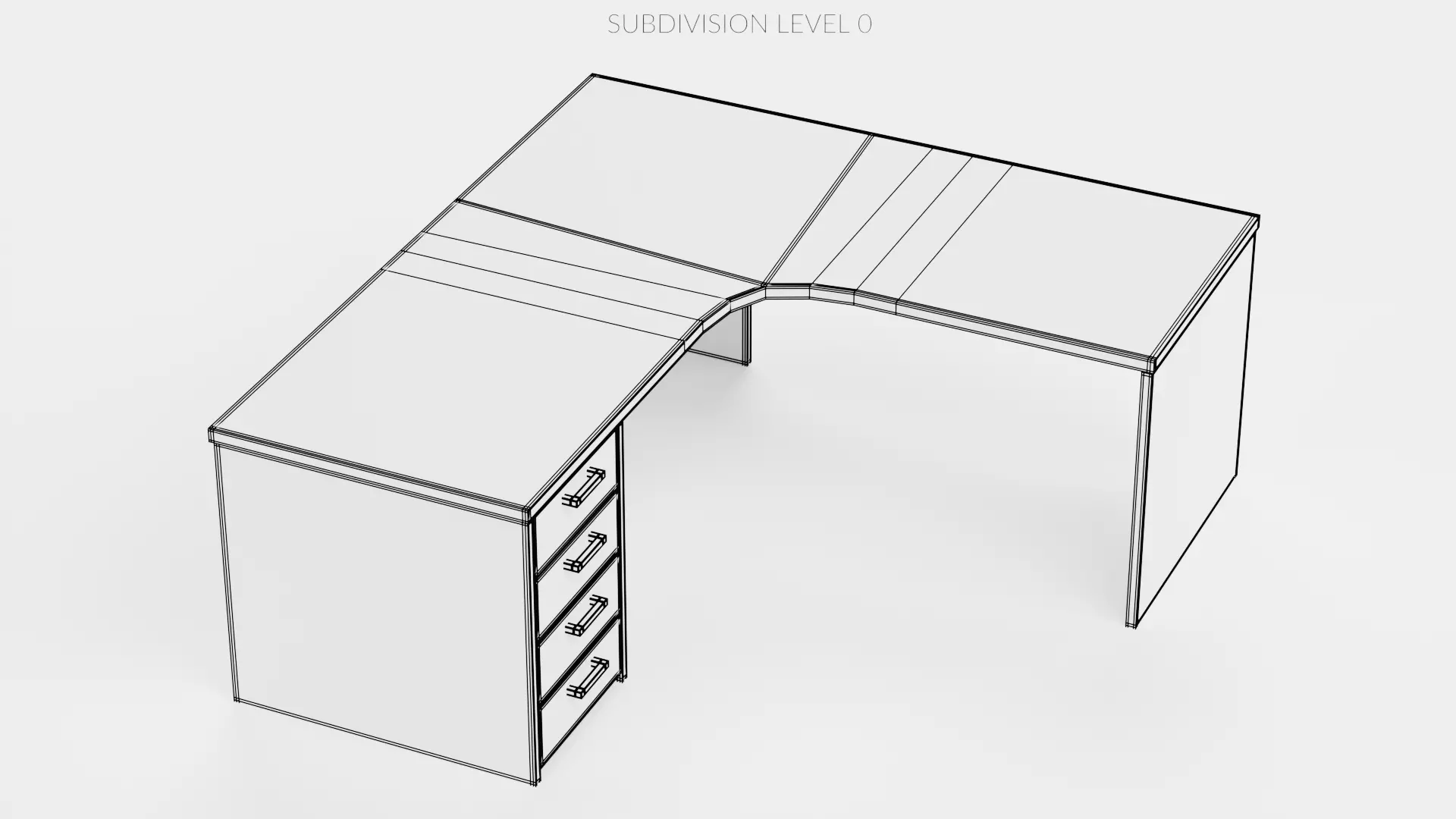 -Office Table V2- Low-poly 3D model_10