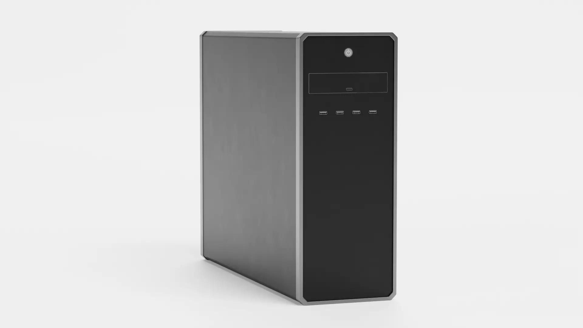 PC Case - Realistic Generic Computer Tower Device Low-poly 3D model