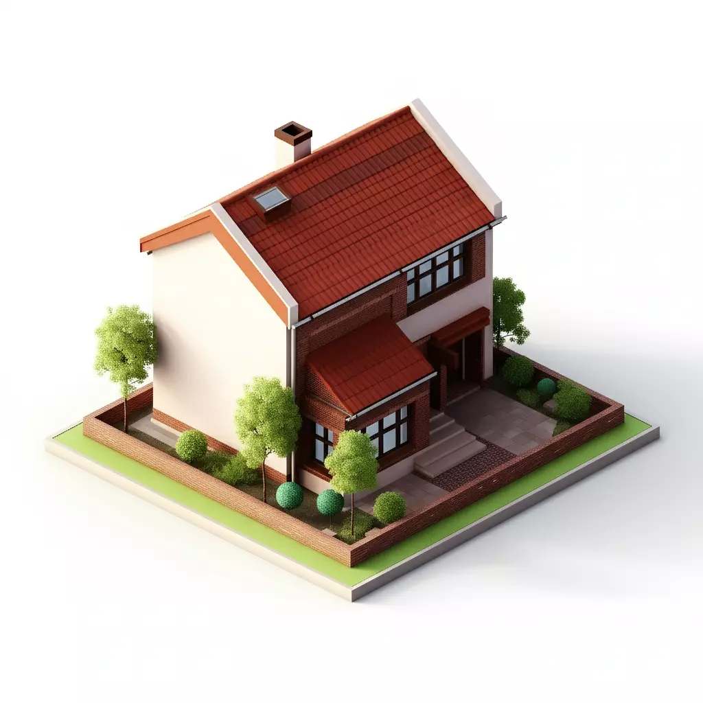 Creative 3D model realistic House Collection Low-poly 3D model