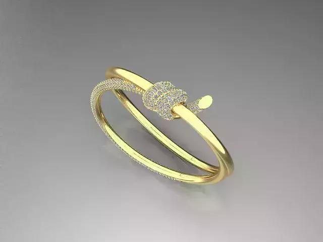 Tiffany Knot Double Row Hinged Bangle Bracelet