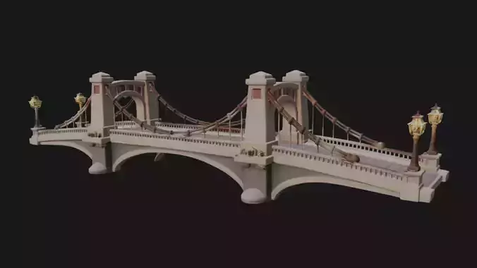 Highway Road Bridge 3d Model