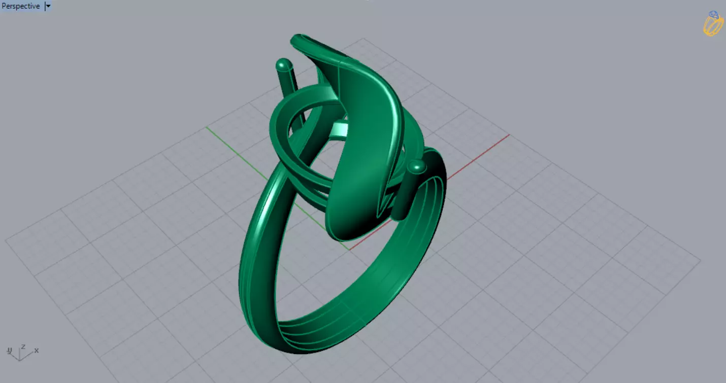 Oval Stone Solitaire Ring with Dynamic Twist Setting gr0172 3D print model_6