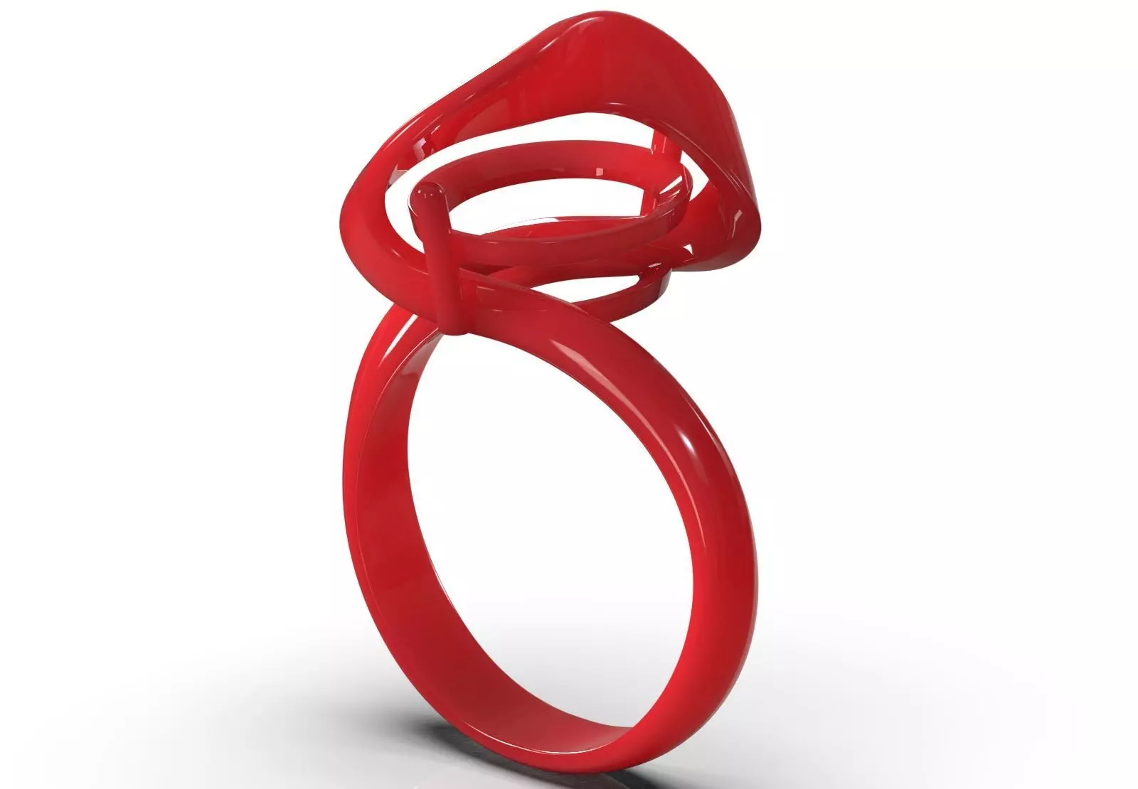 Oval Stone Solitaire Ring with Dynamic Twist Setting gr0172 3D print model_16