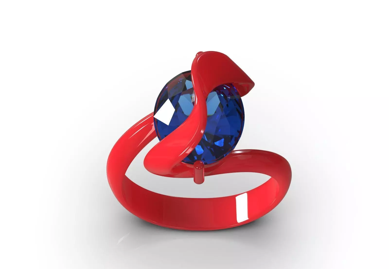 Oval Stone Solitaire Ring with Dynamic Twist Setting gr0172 3D print model_15