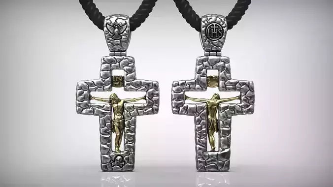 Jesus Christ Crucifixion Catholic Rock Stone Cross