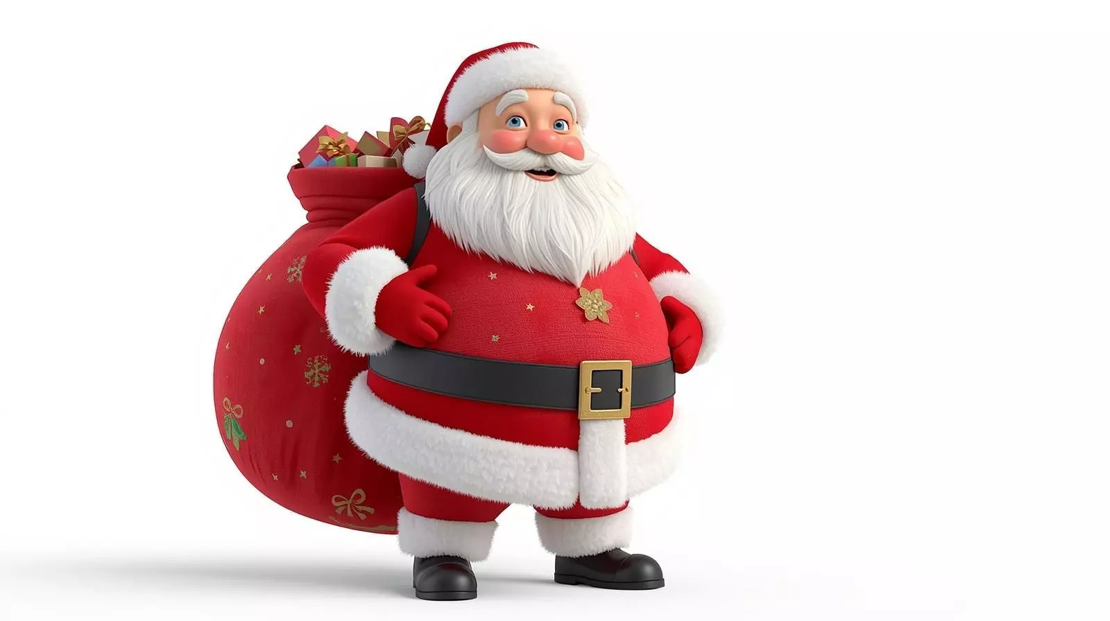Cartoon Santa Claus 3D Model Jolly Holiday Character Low-poly 3D model_0