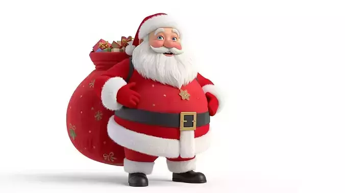 Cartoon Santa Claus 3D Model Jolly Holiday Character Low-poly 3D model Cartoon Santa Claus 3D Model Jolly Holiday Character Low-poly 3D model