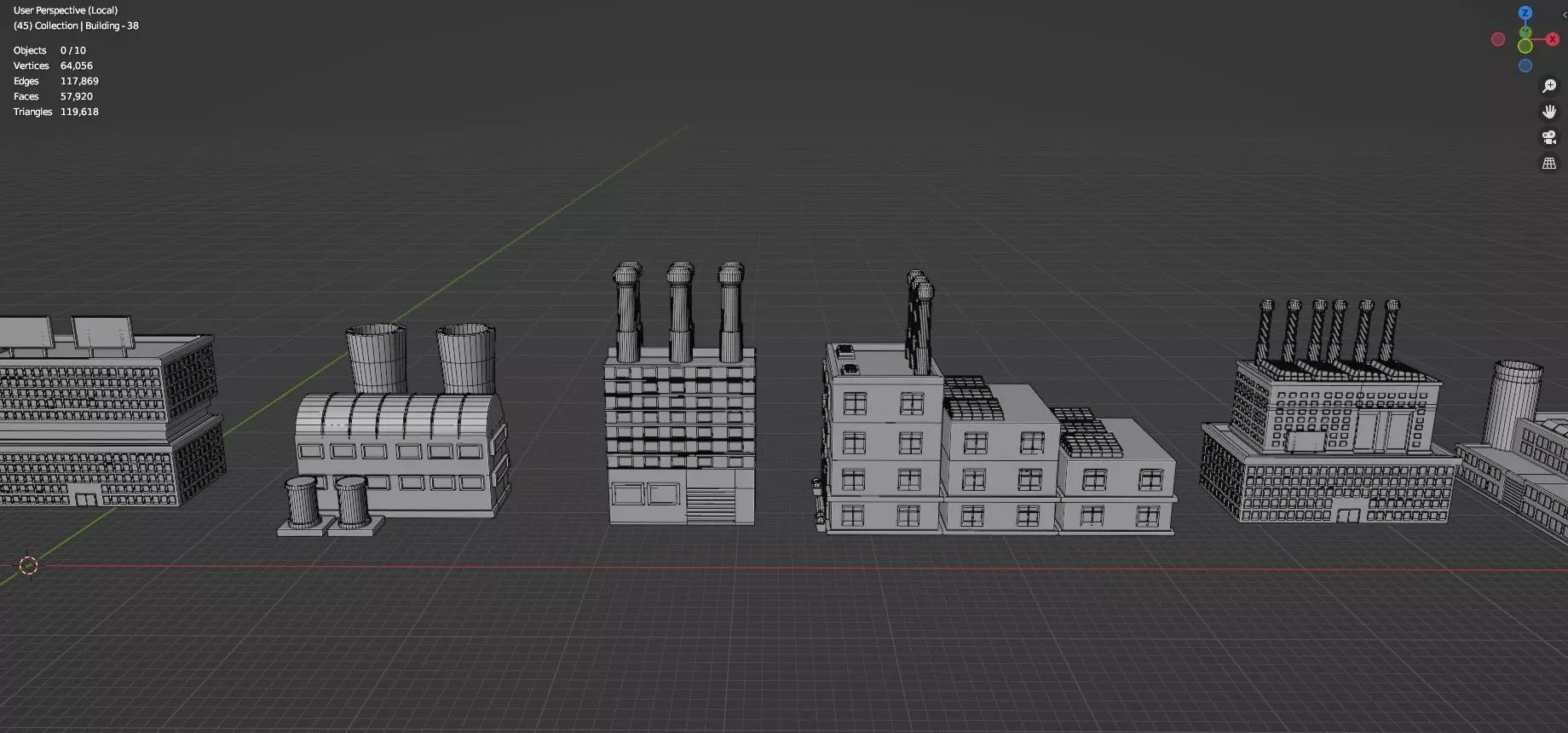 Buildings -Billboards -Turrets-465 Assets Combo Pack -Untextured Low-poly 3D model_43