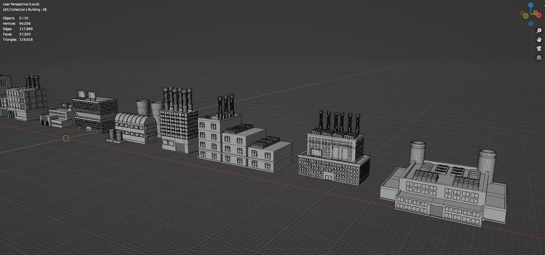 Buildings -Billboards -Turrets-465 Assets Combo Pack -Untextured Low-poly 3D model_29