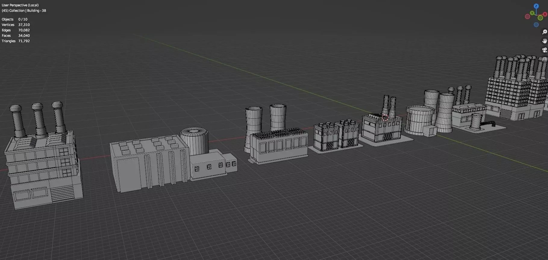 Buildings -Billboards -Turrets-465 Assets Combo Pack -Untextured Low-poly 3D model_48