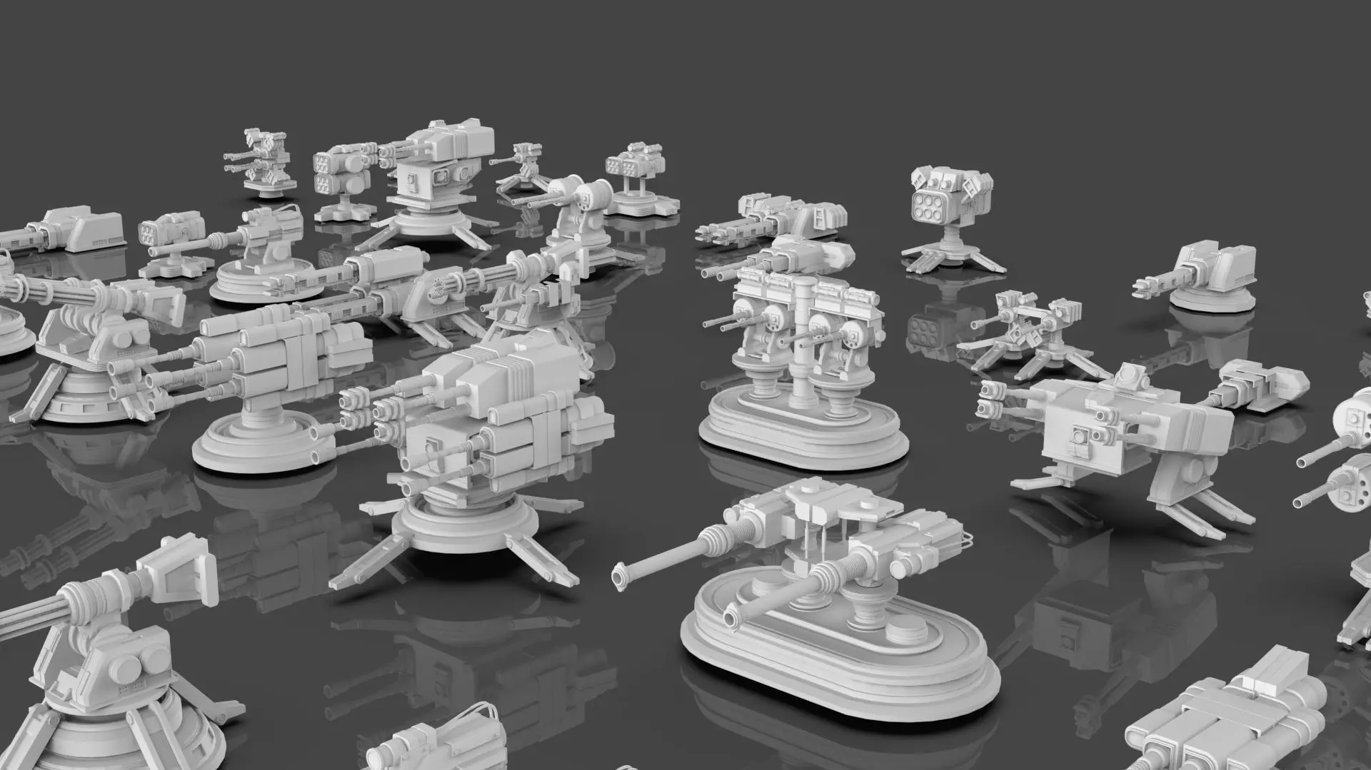 Buildings -Billboards -Turrets-465 Assets Combo Pack -Untextured Low-poly 3D model_25