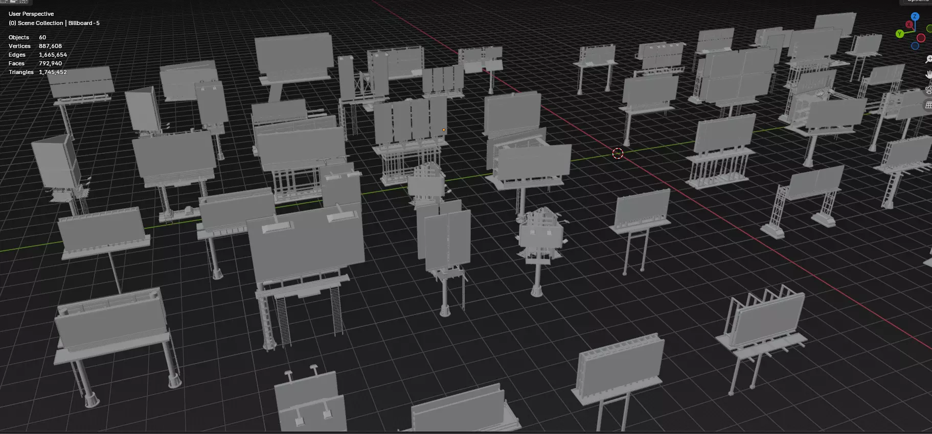 Buildings -Billboards -Turrets-465 Assets Combo Pack -Untextured Low-poly 3D model_40