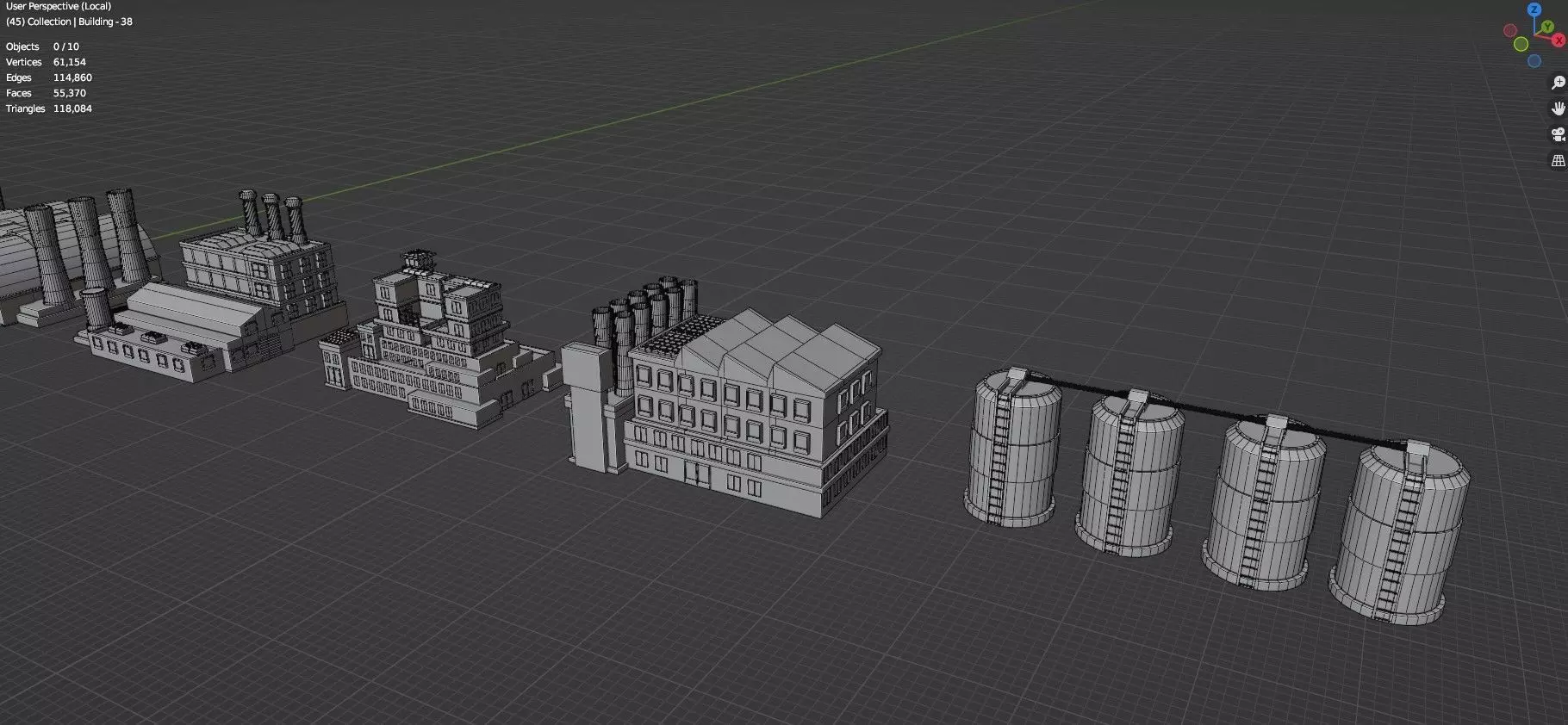 Buildings -Billboards -Turrets-465 Assets Combo Pack -Untextured Low-poly 3D model_42