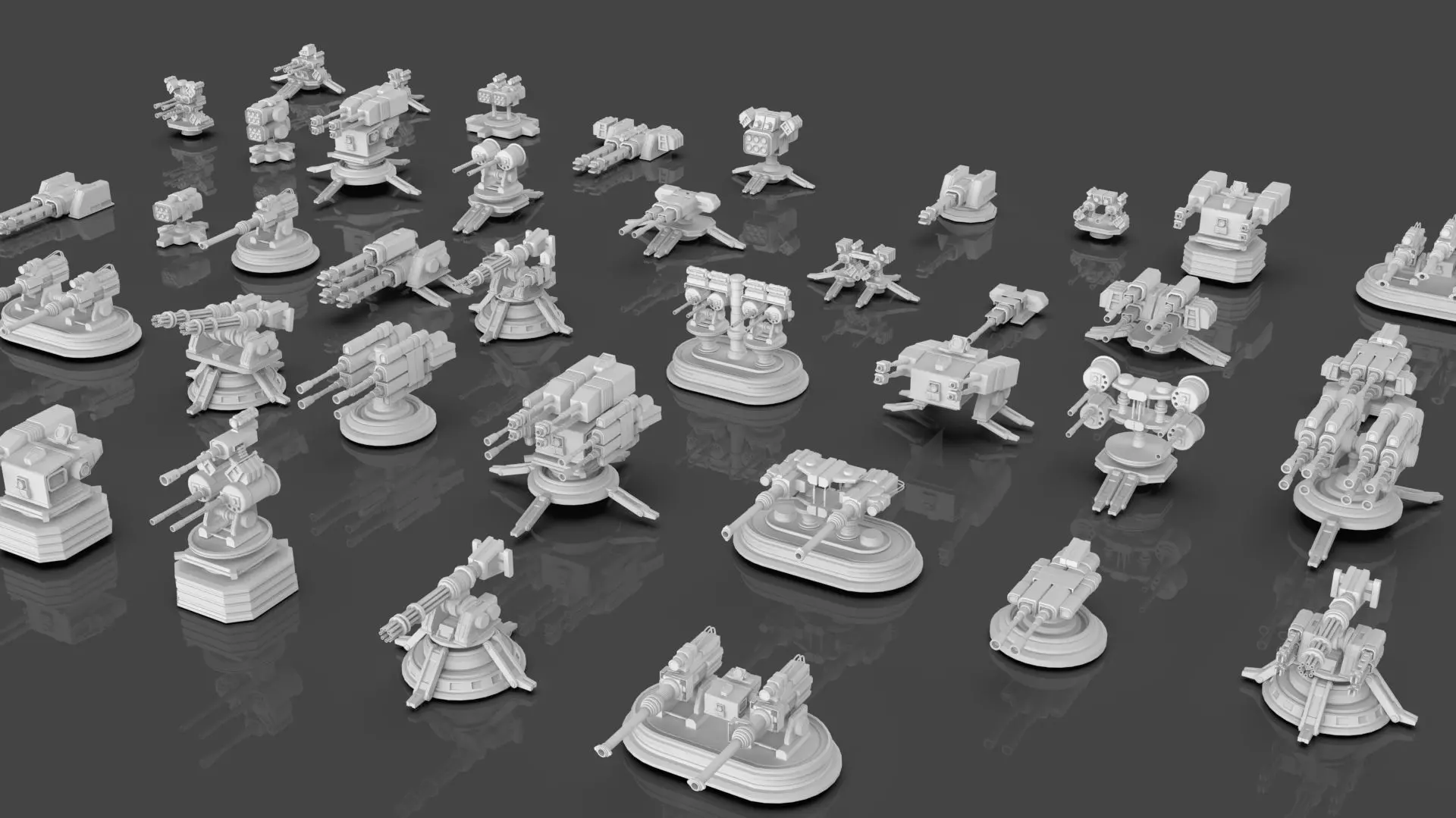 Buildings -Billboards -Turrets-465 Assets Combo Pack -Untextured Low-poly 3D model_26