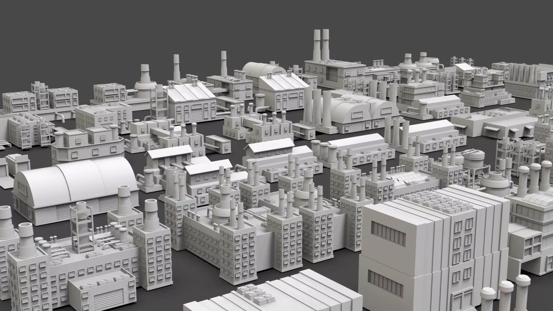 Buildings -Billboards -Turrets-465 Assets Combo Pack -Untextured Low-poly 3D model_17