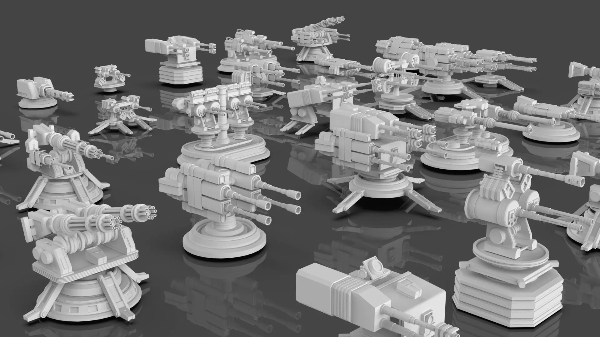 Buildings -Billboards -Turrets-465 Assets Combo Pack -Untextured Low-poly 3D model_24