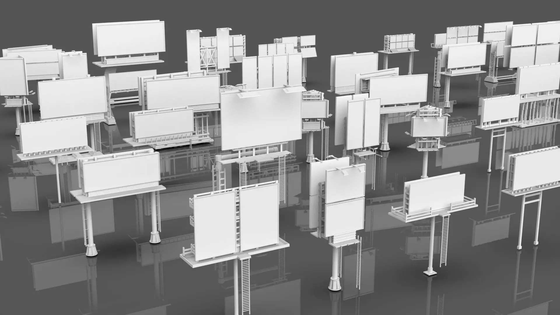 Buildings -Billboards -Turrets-465 Assets Combo Pack -Untextured Low-poly 3D model_8